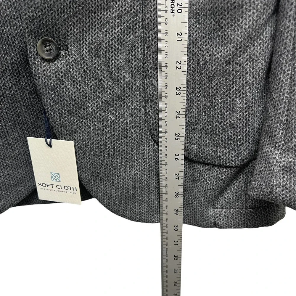 Soft Cloth Herringbone Two-Button Blazer‎ Grey